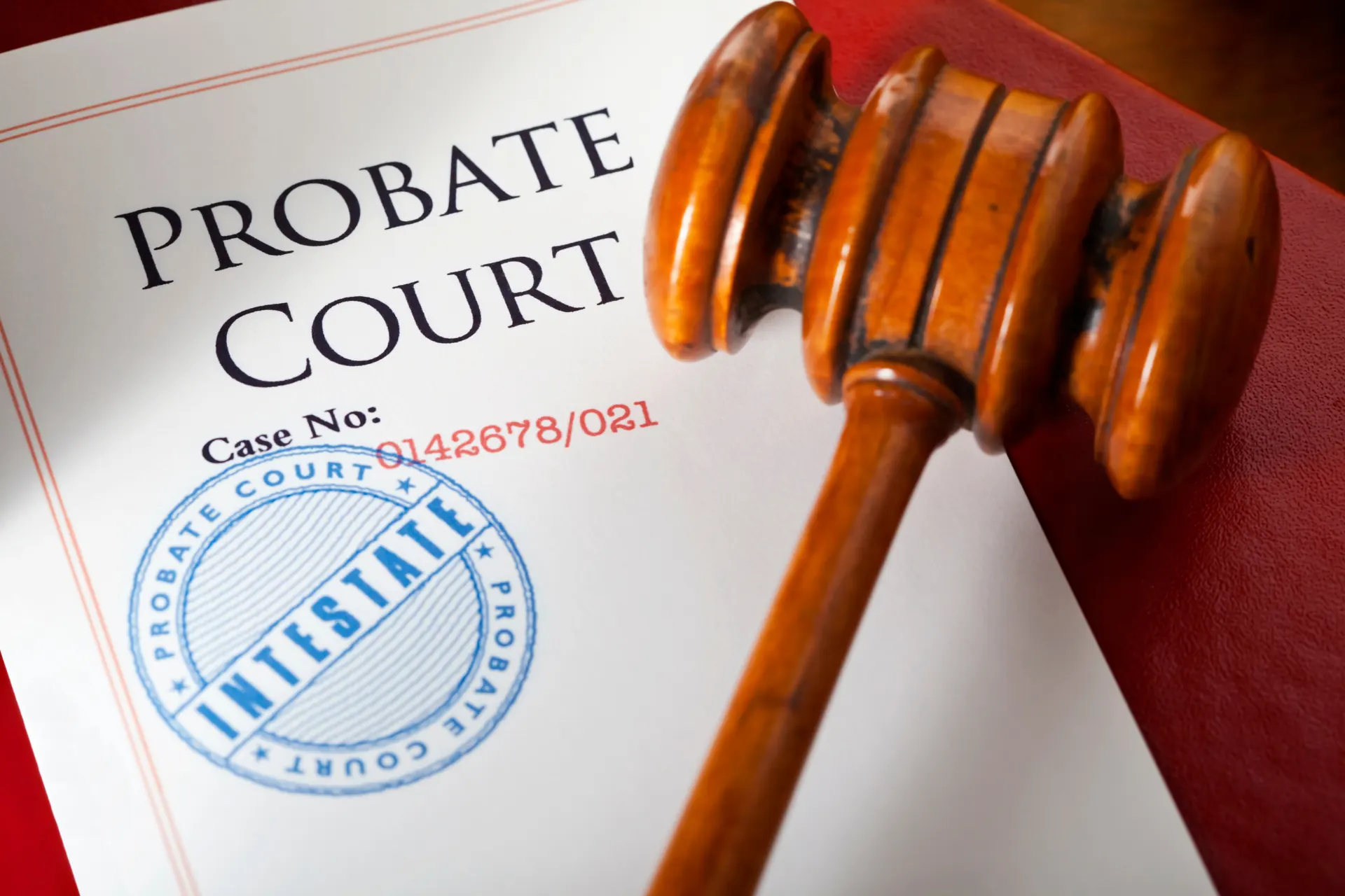 Probate court documents and legal materials